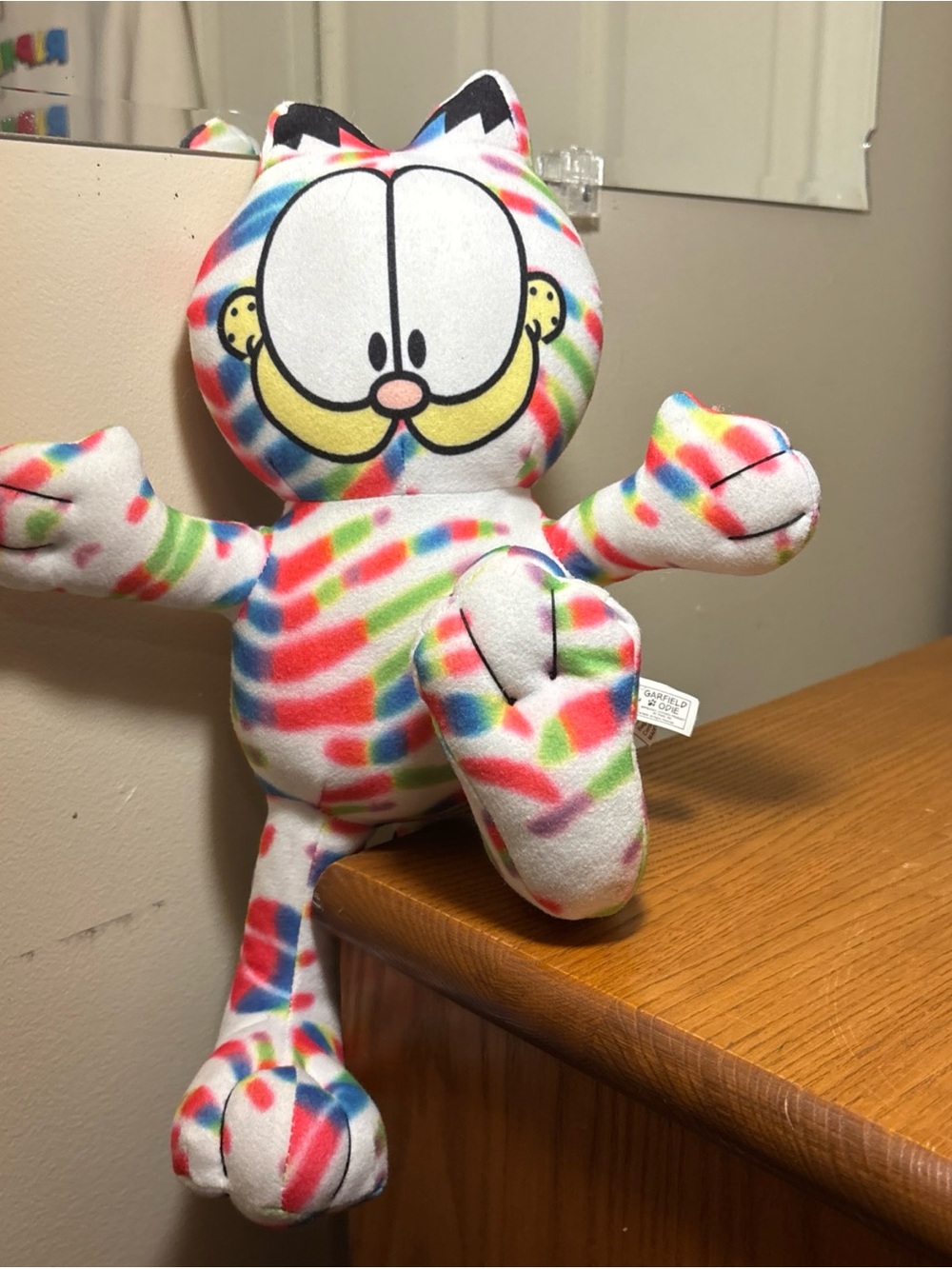 Garfield Plush Toy - Colorful Tie-Dye Pattern